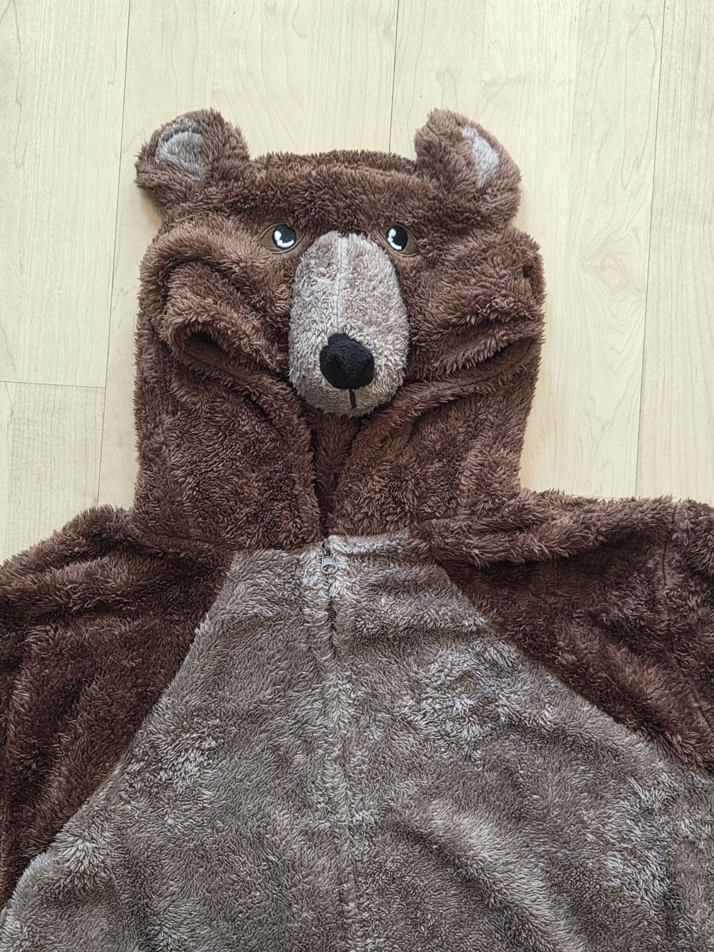 Plush Bear Hooded Lounge Robe - Brown
